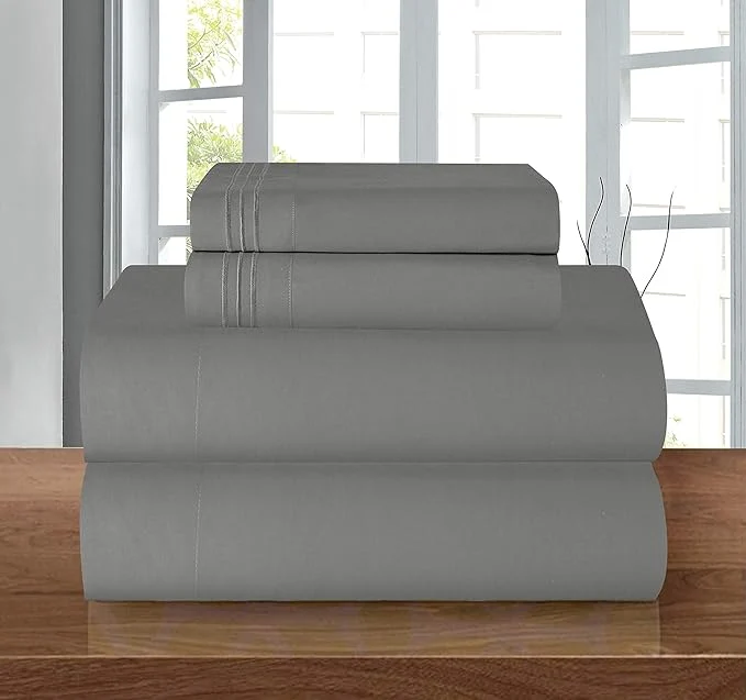 Casual Elegant Comfort Luxury 1500 Premium Hotel Quality Microfiber 4-Piece Sheet Set Contemporary