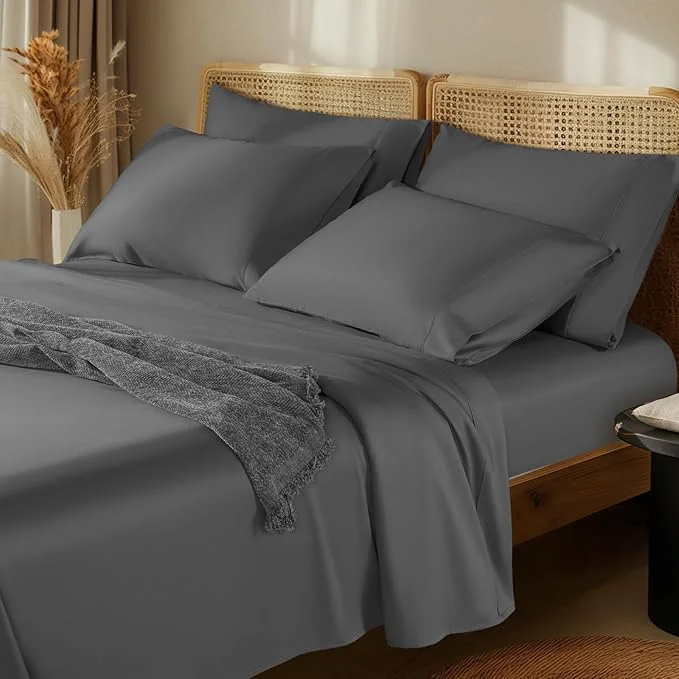 Effective LBRO2M 1000 Thread Count Egyptian Cotton Sheets Set 6 Piece Sets Full Size Eco-Friendly