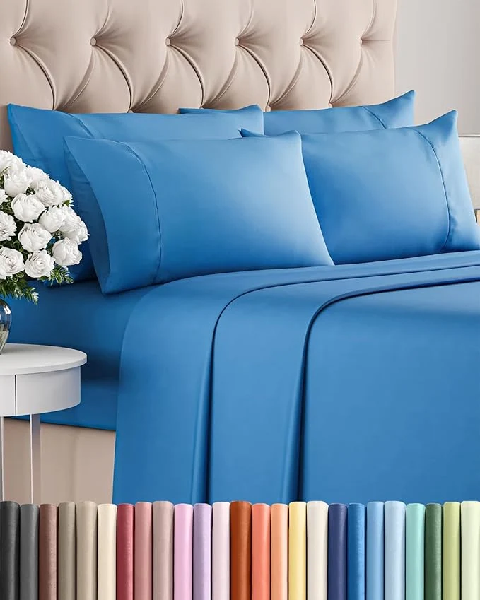 Solid Cal King 6 Piece Sheet Set Refined