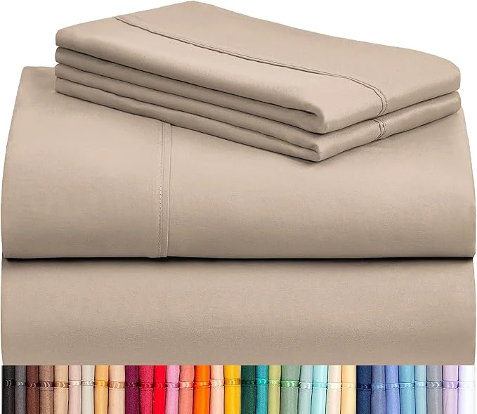 Refined LuxClub 4 PC California King Sheet Set Breathable Luxury Bed Sheets Deep Modern