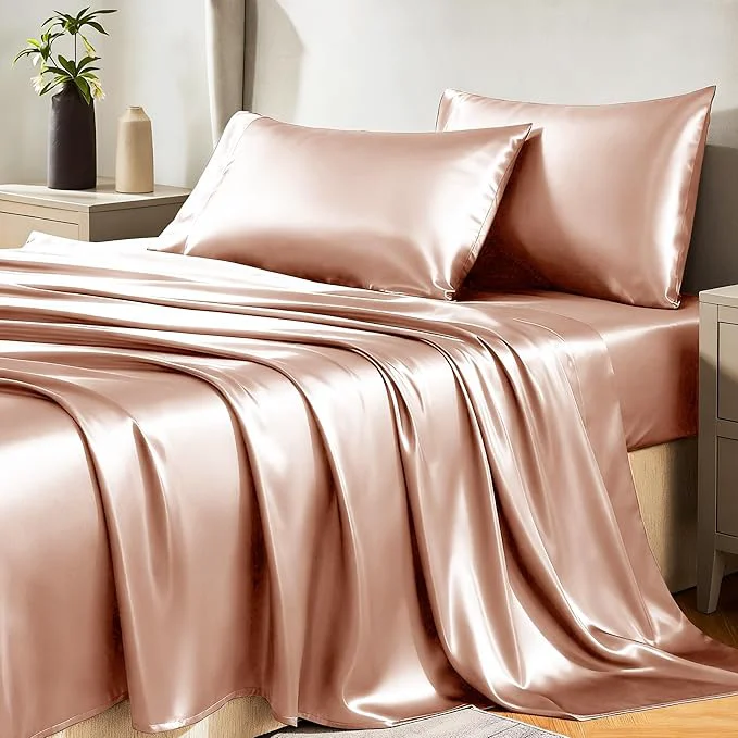 Recyclable CozyLux Satin Sheets Full Size Sheets Organic