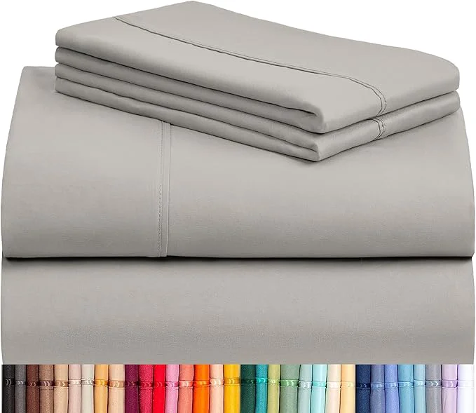 Fast LuxClub 4 PC Full Sheet Set Breathable Luxury Bed Sheets Deep Pockets 18 World-Class