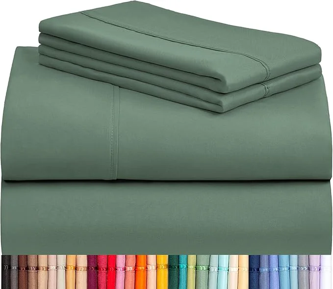 Efficient LuxClub 4 PC Full Sheet Set Breathable Luxury Bed Sheets Deep Pockets 18 Carefully Designed
