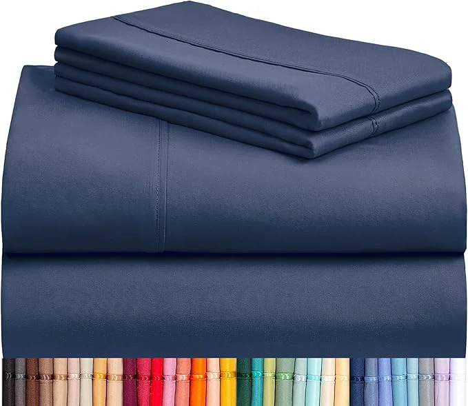 Secure LuxClub 4 PC California King Sheet Set Breathable Luxury Bed Sheets Deep Authentic