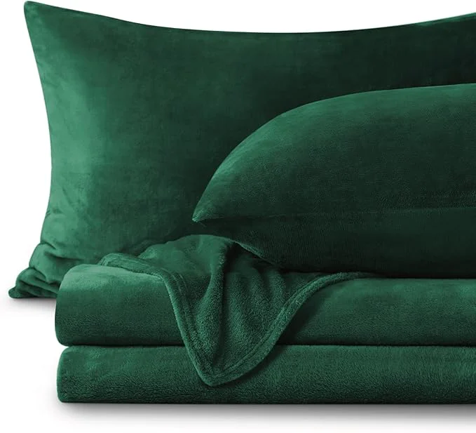 Exceptional BEDELITE Flannel Sheets King Size Dark Green