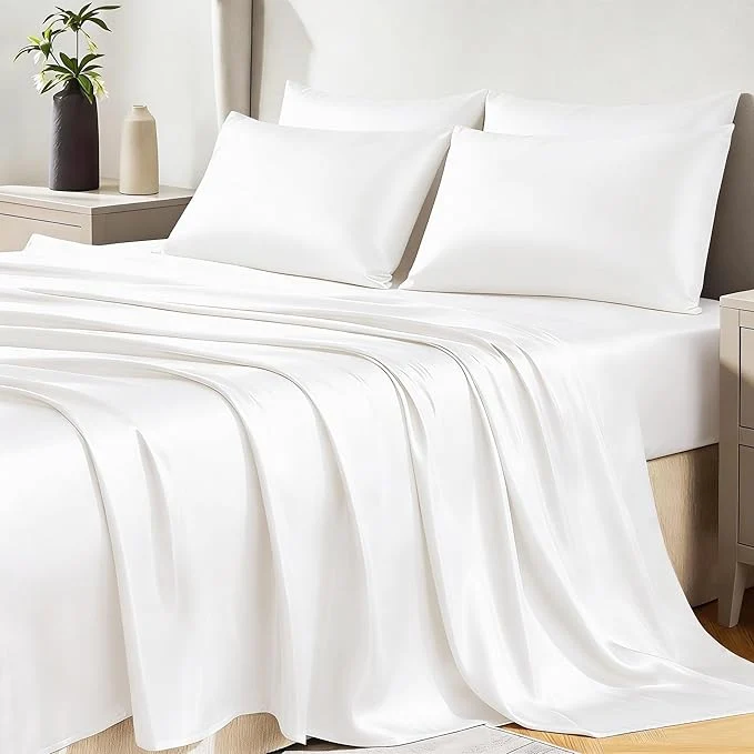 Original CozyLux Satin Sheets Queen Size Bed Set Practical