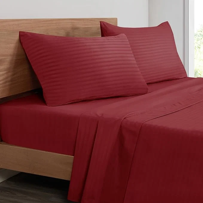 Original Mejoroom Striped Full Size Sheets – Extra Soft Full Size Bed Sheets Certified