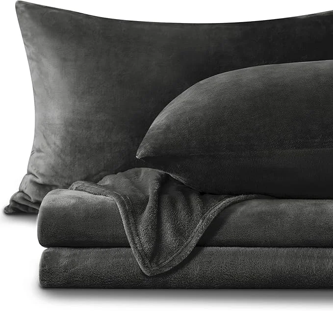 Excellent BEDELITE Flannel Sheets Queen Size Dark Grey Exclusive
