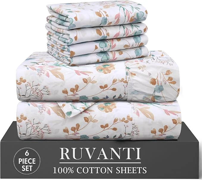 Recyclable RUVANTI 6 Pcs Cotton Sheets Consistent