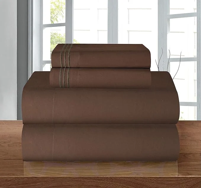 Solid Elegant Comfort Luxurious Soft 1500 Premier Hotel Quality 4-Piece Bed Sheet Set Specialty