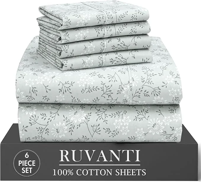 Sophisticated RUVANTI 6 Pcs Cotton Sheets Versatile