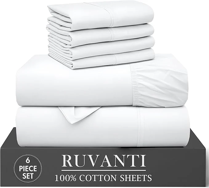 Clean RUVANTI 6 Pcs Cotton Sheets Fine