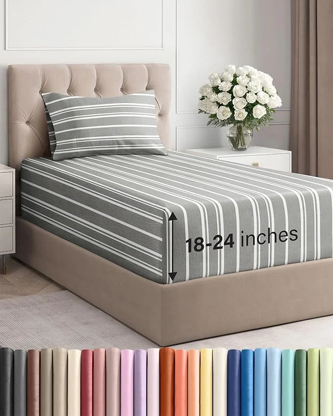 Environmentally Friendly Extra Deep Twin Sheet Set High-End