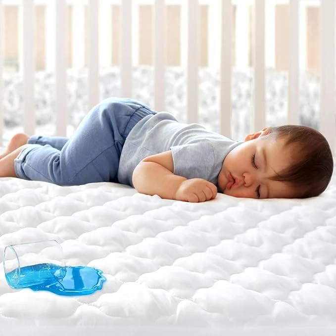 Advanced 2 Pack Mini Crib Mattress Protector Waterproof Mini Crib Sheets Fitted 38” x First-Class