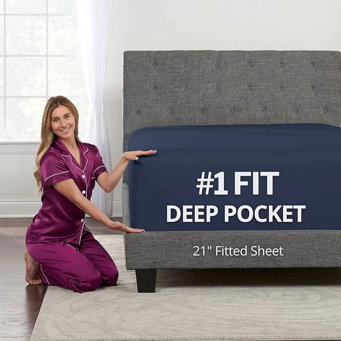 Selected DeaLuxe Deep Pocket Twin Fitted Sheet – 17 Contemporary