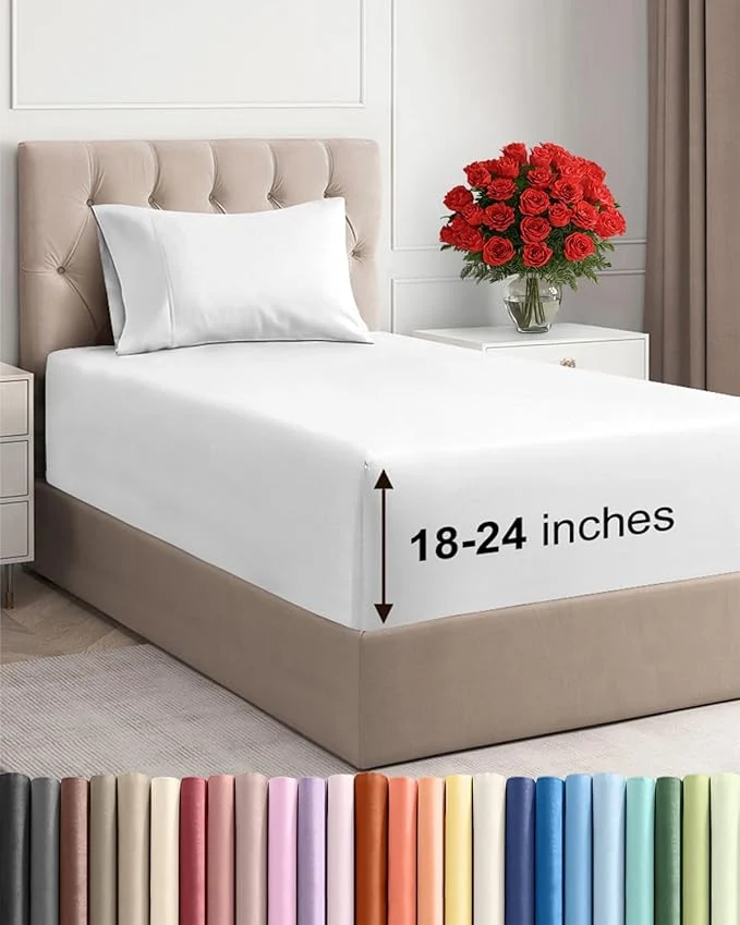 Flexible Extra Deep Twin Sheet Set Fine Crafted