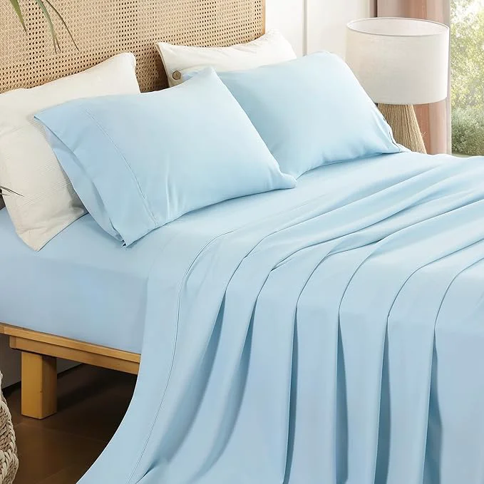 Recyclable Kids Sheets Twin Size Soft Breathable Microfiber Bed Sheets Blue Bedding 16” Next-Generation