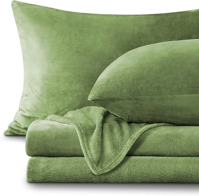 Expertly Made BEDELITE Flannel Sheets Full Size Green Convenient