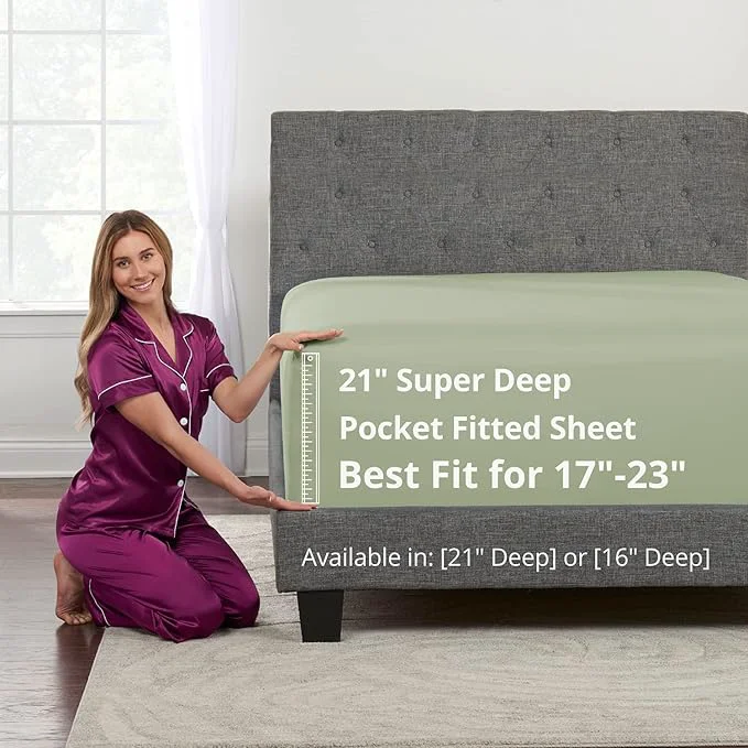 Reliable Twin Deep Pocket Fitted Sheet 21′ Twin Size ly Fits 17’23’ Deep Effective