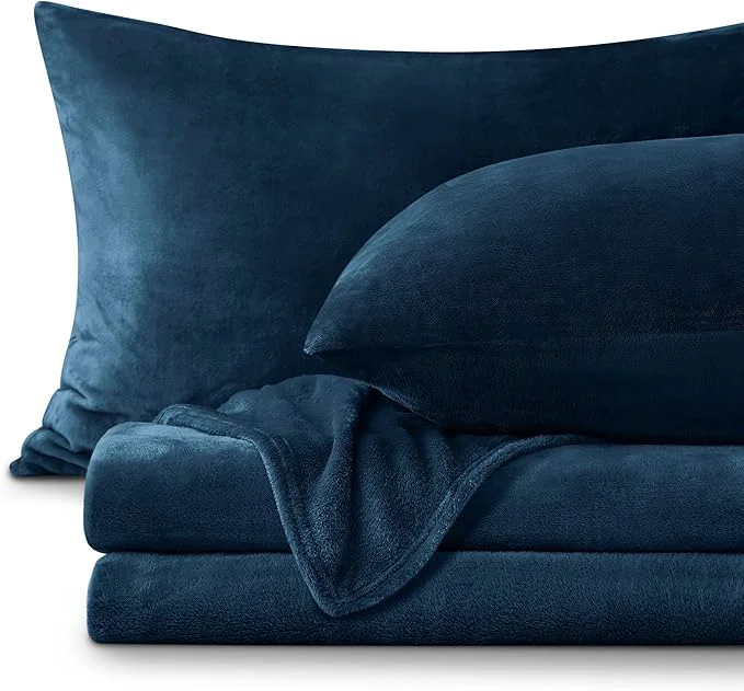 Functional BEDELITE Flannel Sheets Full Size Navy High-Performance