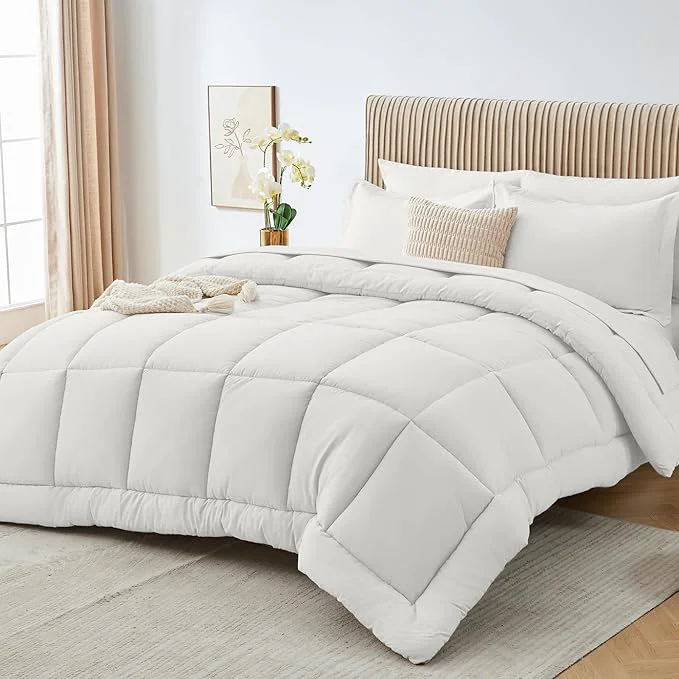Certified Sasttie Oversized King Comforter Set 7 Pieces Reversible Bed in a Bag Minimalist