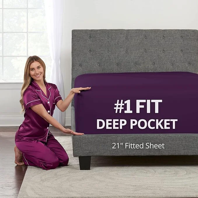 Easy-to-Use Deep Fitted Sheets King – King Size Fitted Sheet Only Deep Pocket – 21 King Trendy