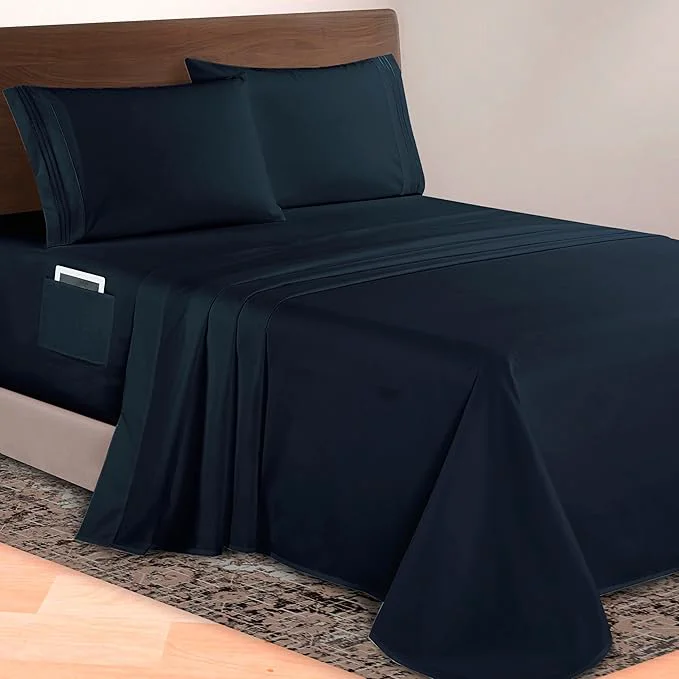 Expertly Made Elegant Comfort Luxurious 1500 Premium Hotel Quality Microfiber 4-Piece Sheet Fast