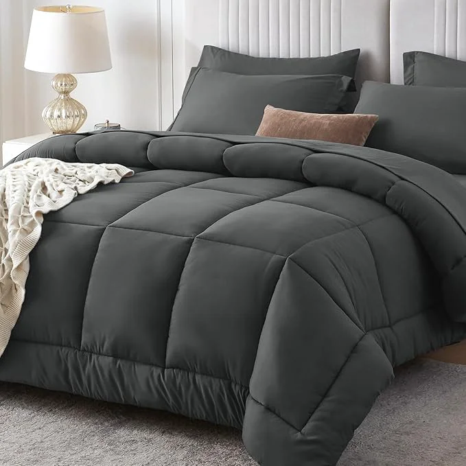 Modern Sasttie California King Comforter Set 7 Pieces Cal King Bed in a Bag Complete Detailed