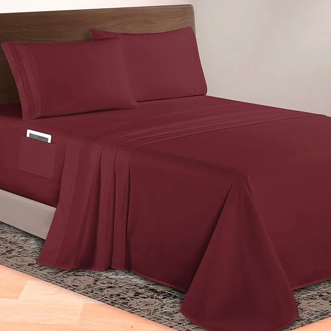 Modern Elegant Comfort Luxurious 1500 Premium Hotel Quality Microfiber 4-Piece Sheet First-Class