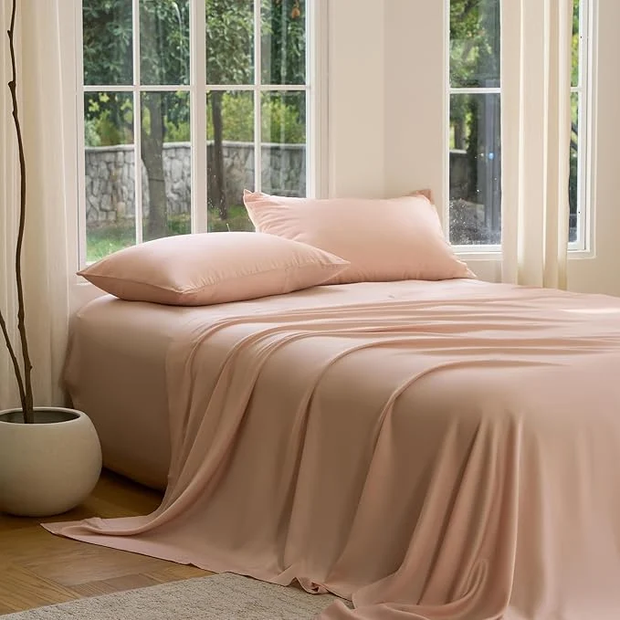 Convenient DOZ Sheet Set Viscose derived from Bamboo Organically Grown Buttery Soft Secure