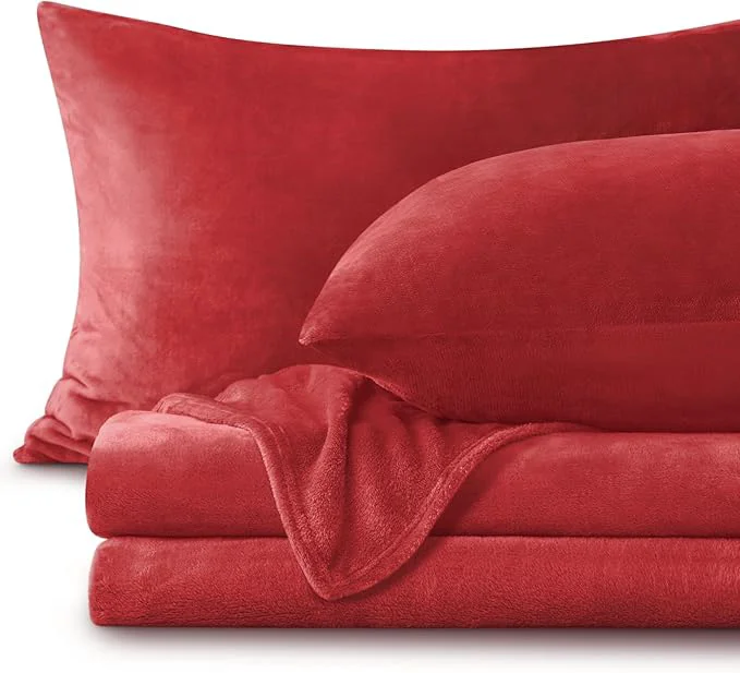 Efficient BEDELITE Flannel Sheets Queen Size Red Smart