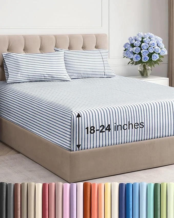 Stylish Extra Deep Cal King Sheet Set Convenient