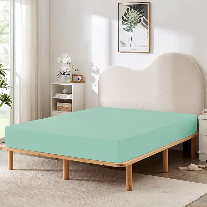 Contemporary HBHLFZ Queen Fitted Sheet Only Soft Breathable Bottom Sheet Official