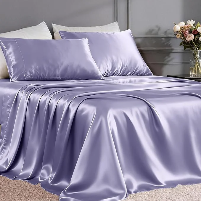 Refined FreshCulture Satin Sheets Twin Size Bed Set Elite