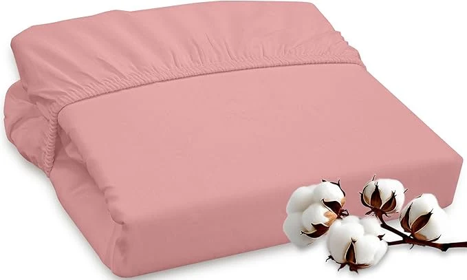 High-Quality ROYALE LINENS 300 Thread Count Long Staple Combed Cotton Fitted Sheet Relaxed