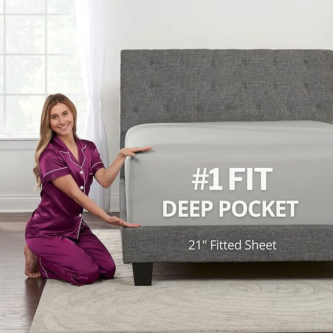 Professional Twin XL Deep Pocket Fitted Sheet – 17 High-End