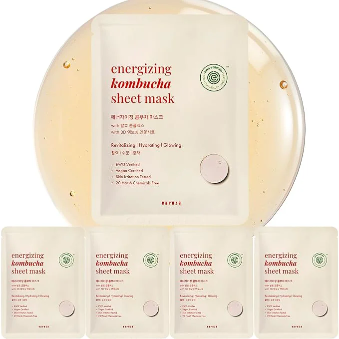Breathable EWG Kombucha Sheet Mask Lyocell 3D Snow Crystal Sheet Fermented Bifida Verified