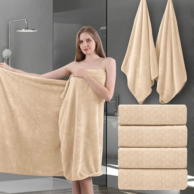 User-Friendly 4 Piece Extra Large Bath Towels 35×70 Inches High-Performance