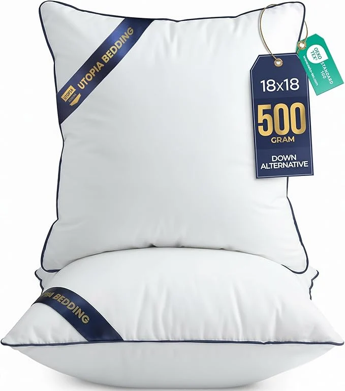 Flexible Utopia Bedding Throw Pillow Inserts 18 x 18 Inches Decorative Indoor Pillows Dependable