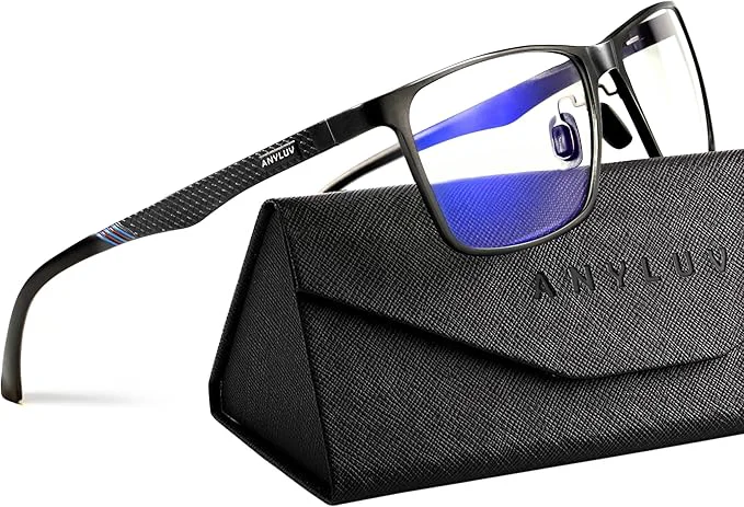 Optimized ANYLUV Blue Light Glasses Men Relieve Eyestrain and Eye Protection Al-Mg Eco-Friendly