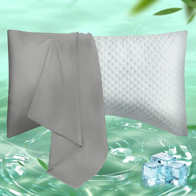 Pure Curved Pillow Case Queen Size Side Sleeper Pillow Cases Cover Cooling Rayon Advanced