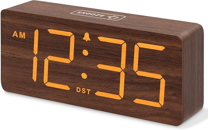 Elegant DreamSky Wooden Digital Alarm Clock Optimized