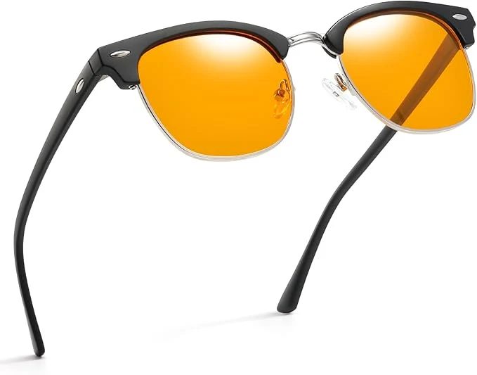 Innovative Blue Light Blocking Glasses Vintage Half Frame UV Clear Lens Anti Eyestrain Contemporary