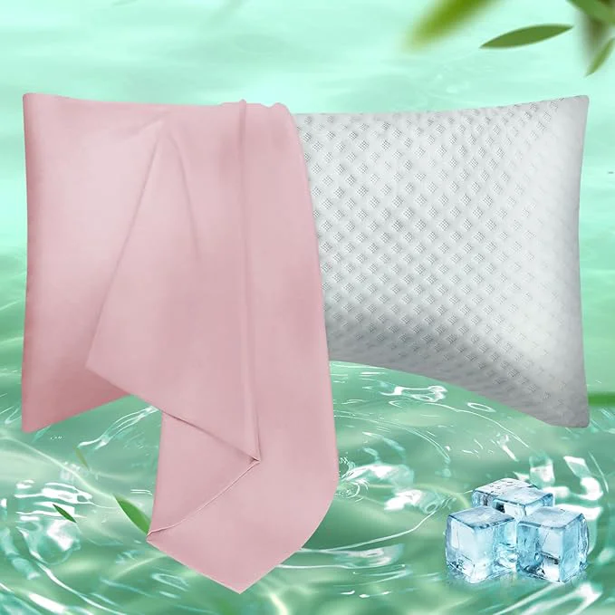 Convenient Curved Pillow Case Queen Size Side Sleeper Pillow Cases Cover Cooling Rayon Flexible