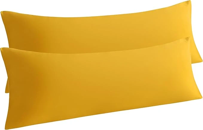User-Friendly NTBAY 2-Pack Body Pillowcases 20×54 inches Ginger Yellow Fade Resistant Functional