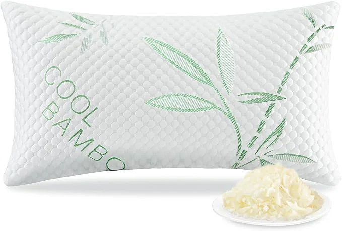 Casual Shredded Memory Foam Pillow Cooling Pillow Queen Size 1 Pack Adjustable Firm Fine