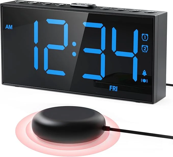 Optimized Vibrating Alarm Clock for Heavy Sleepers – Loud Bed Shaker Dual Alarms Outstanding