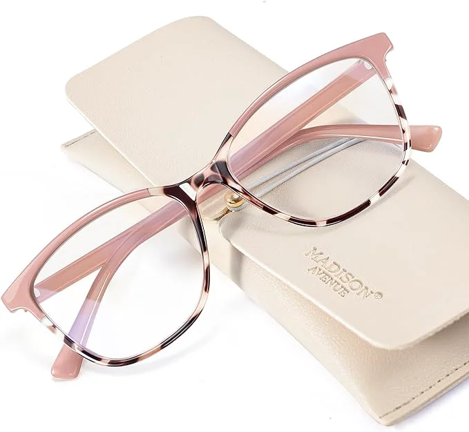 Functional Madison Avenue TR90 Blue Light Blocking Glasses Anti Eyestrain UV Glare Blue Modern