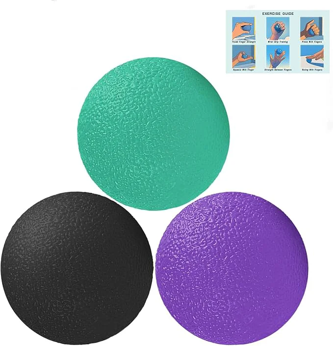 Original Design 3 Pack Stress Balls for Adults Squeeze Balls for Hand Therapy Hand Solid