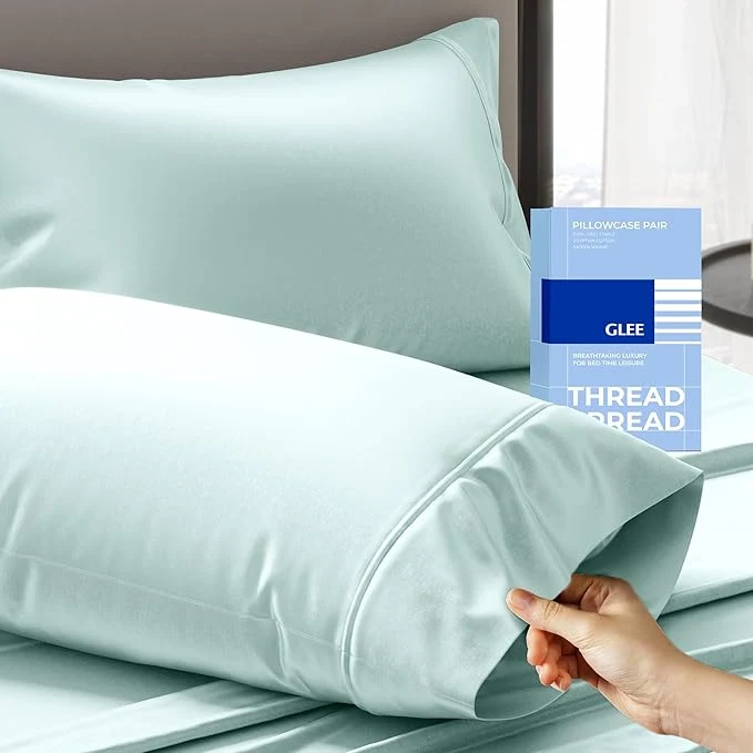 Expertly Made THREAD SPREAD Cotton King Size Pillow Cases Set of 2 Smart